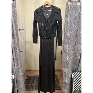 Taylor Sweater Dress Black and Silver NWOT